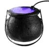 12 LED Halloween Witch Bucket Halloween Cauldron with Mist Maker