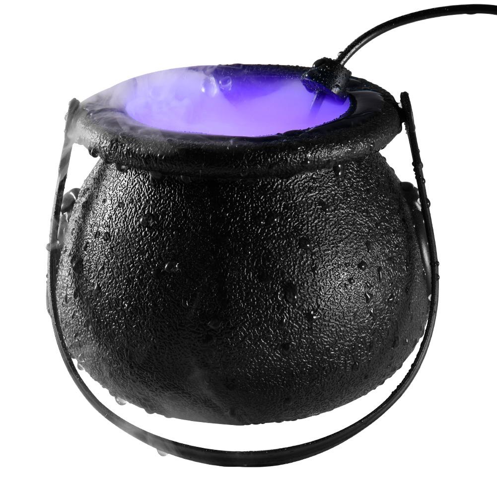 12 LED Halloween Witch Bucket Halloween Cauldron with Mist Maker