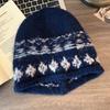 Vintage Knit Beret Wool Blend Warm Hat For Autumn Winter Women