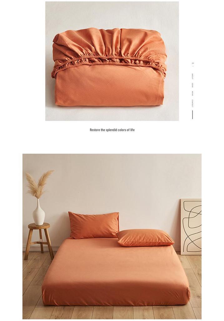80s-Inspired Brushed Cotton Fitted Sheet & Solid Duvet Cover - Single, Autumn/Winter