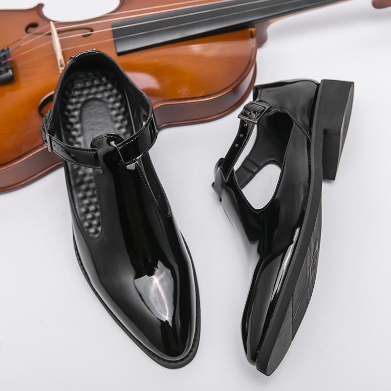 Nové ležérní kožené boty pánská móda britský styl formální kůže business pánské společenské boty Yuppie ploché římské boty pánské prodyšné