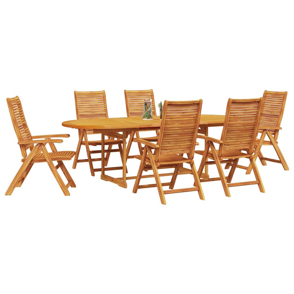 Garden Dining Set 7 pcs Brown Solid Acacia Wood