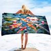 Mikrofaser Handtuch Fischmuster Schnelltrocknend Strandhandtuch Decke, Sanddicht Schwimmbad Handtuch für Reise Camping Sport