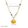 DIEYURO 316L Stainless Steell Conch Pearl Inlaid With Golden Scallop Pendant Necklace For Women Neck Chain Jewelry Holiday Gift