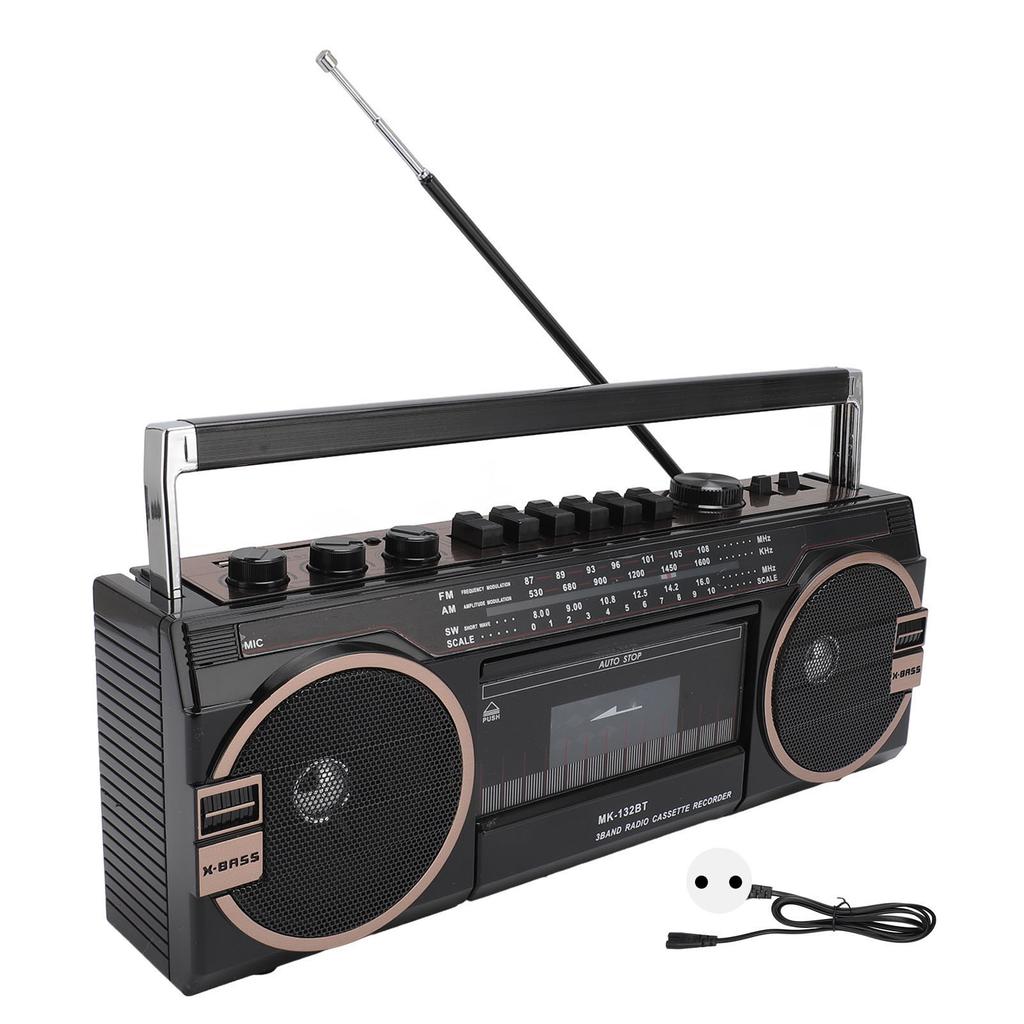 AM FM SW Cassette Player Bluetooth Vintage Great Sound Quality USB Port 3.5mm Aux In Tape Recorder Tape Player Cassette Recorder