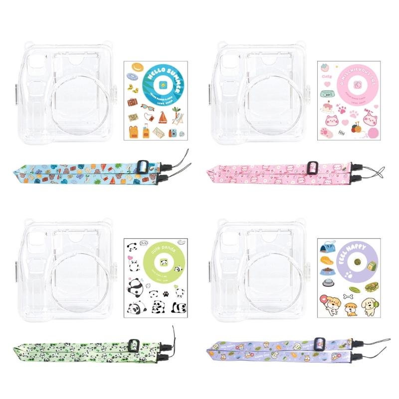 Clear Camera Protector For Camera Case With Photo Pocket And Customizable Shoulder Belt Sticker Solid Holder