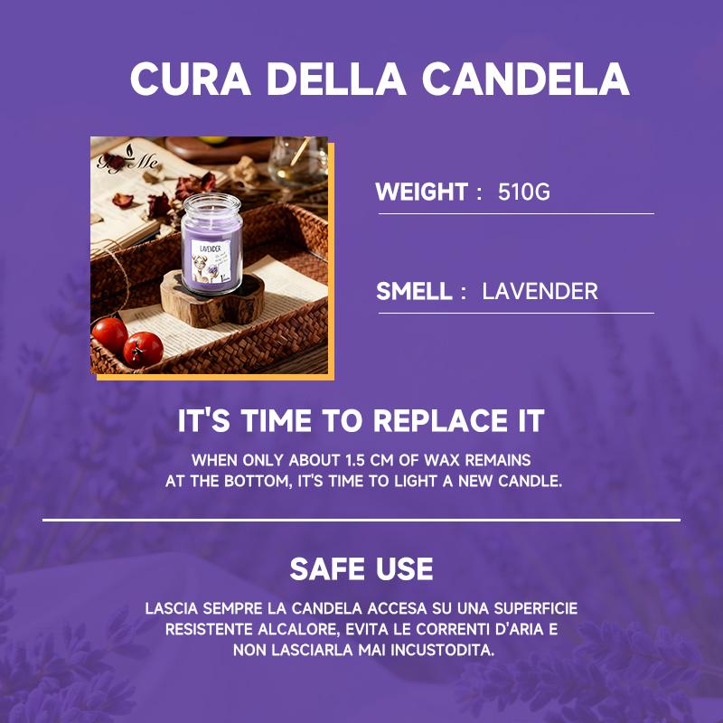 Lumânări Parfumate cu Lavandă - Lumânare Aromaterapie cu Cristale Înăuntru, Lumânări Parfumate pentru Casă, Cadouri de Ziua de Naștere Lumânare de Ziua Îndrăgostiților.