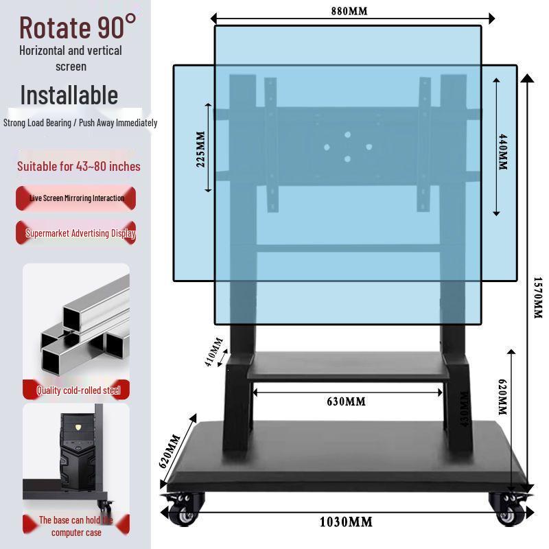 Universal Movable TV Stand with Wheels for 55-70 inch Screens