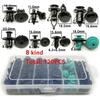120x Mixed Auto Car Fastener Clip Plastic Push Rivet Pin 6-10mm Hole Universal