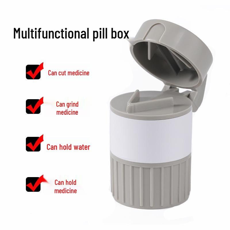 4-in-1 Portable Pill Grinder, Cutter & Storage Box 6.3*4.2CM белый