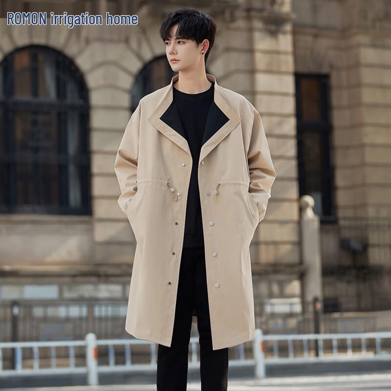 

ROMON Мужской элегантный тренч средней длины в британском стиле XL