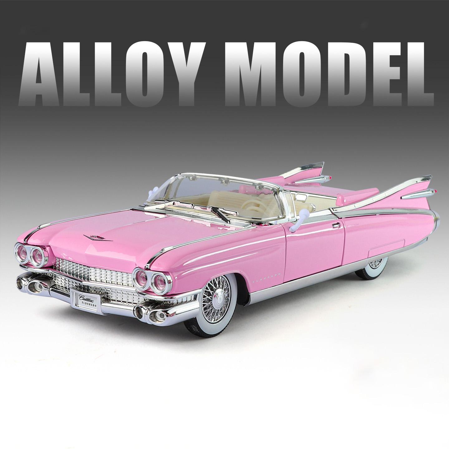 

1/24 Eldorado Biarritz Series 62 Alloy Sports Car Model Diecast Metal Classic Retro Vehicles Car Model Sound Light Kids Toy Gift розовый