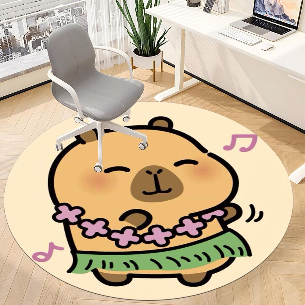 1pc Capybara Chair Carpet for Office Non-Slip Mat for Office - Decorative Floor Mat Yy251030216