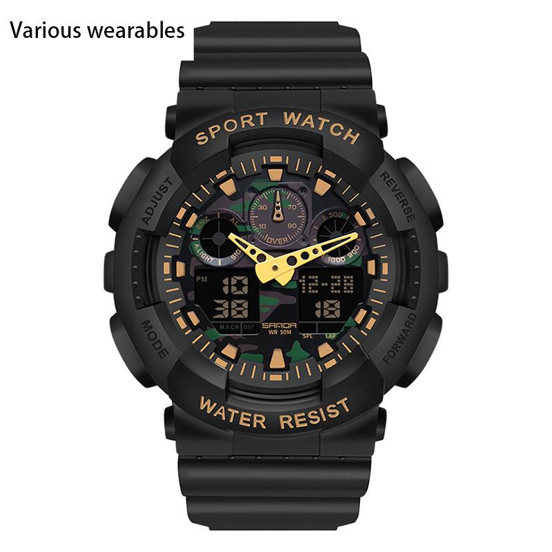 Pánské stylové Harajuku trendy digitální sportovní voděodolné pro muže a ženy, korejská verze Jednoduché elektronické hodinky