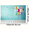 Sfondo Palloncino Piatto 2D Muro Turchese con Stelle Sfondo Fotografico per Feste