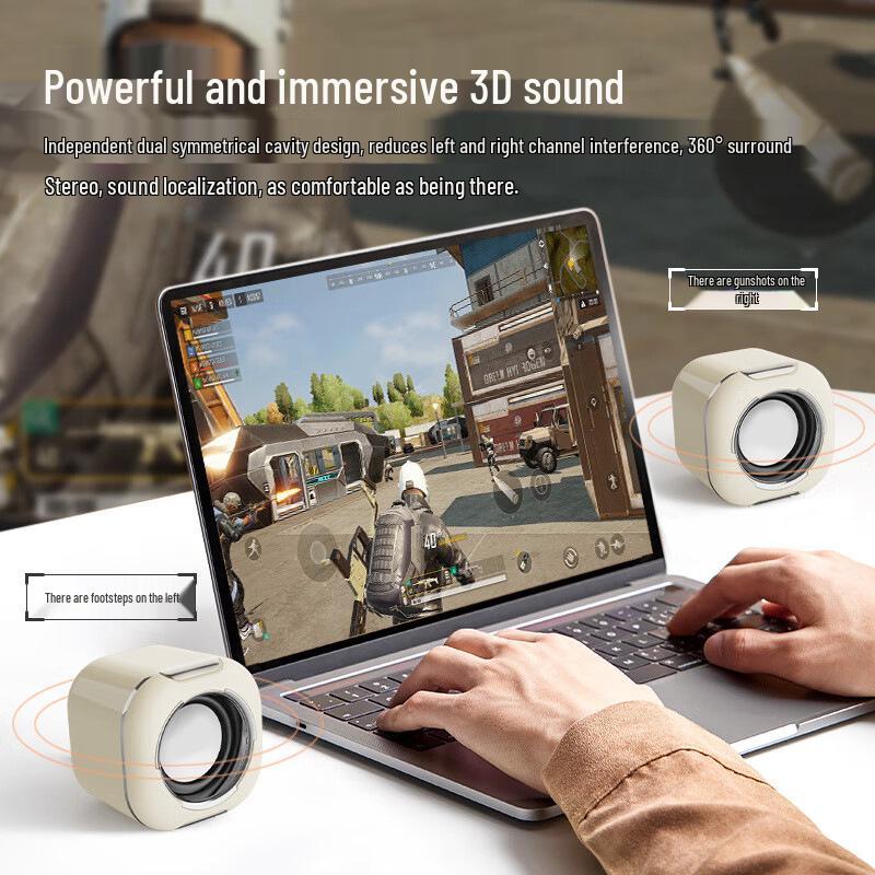 Private Model A300 Wired Multimedia Desktop Speakers with Mini Subwoofer