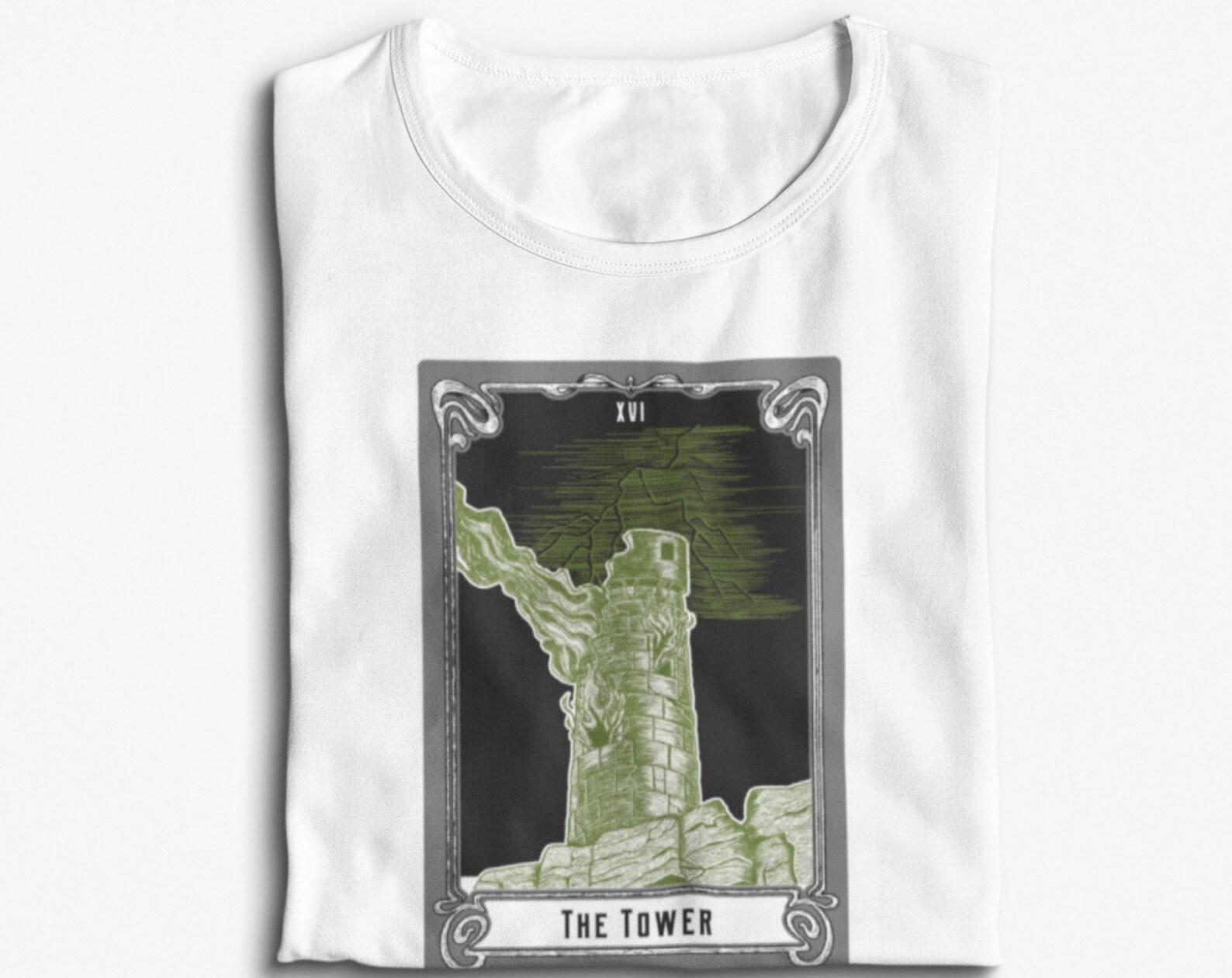The Tower Tarot Card T shirt - %100 Premium Cotton - Zodiacs S