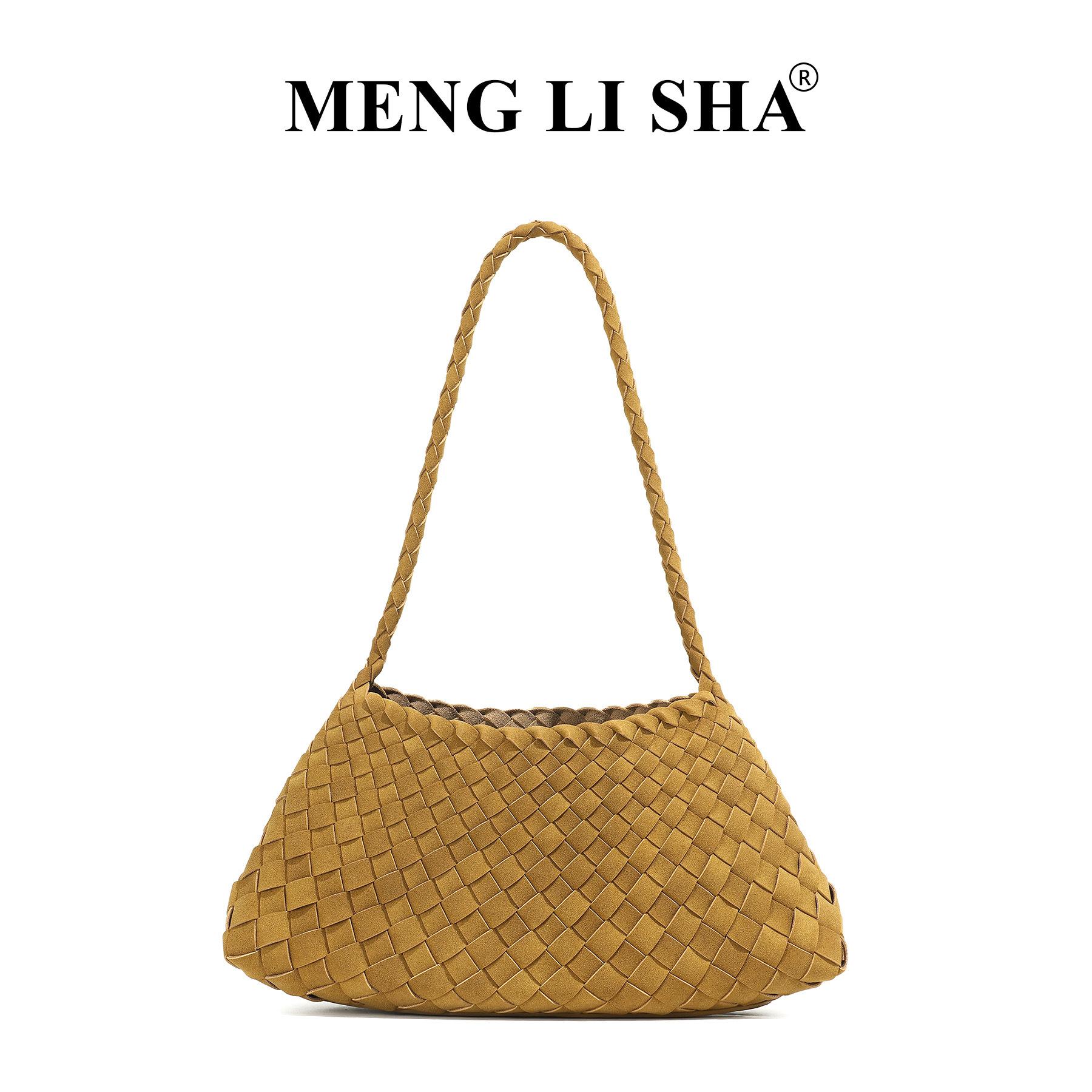 

Autumn and Winter New French Retro Woven Single Shoulder Armpit Bag, Women s Texture Frosted Suede Handbag, Vegetable Basket Tote Bag хакі