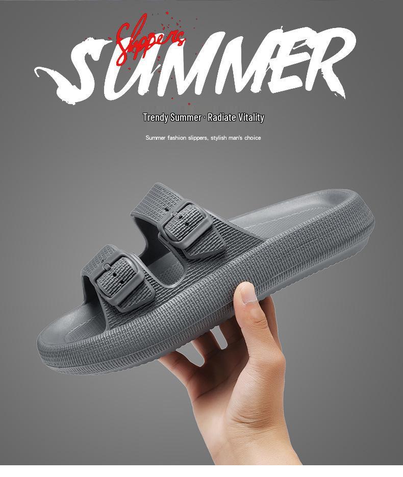 Men's Lightweight Outdoor Beach Slippers - Hole Design, Single Strap, Large Size Sandals