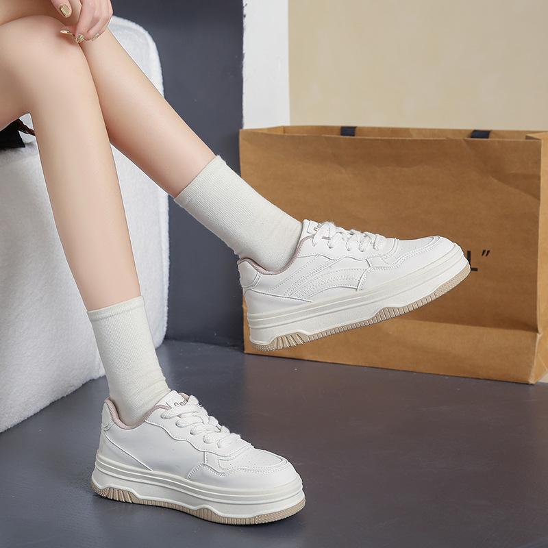 2025 spring and autumn new color matching board shoes platform casual dad shoes fashion simple street white shoes student women's shoes