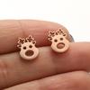 Korean Style Cute Moose Stud Earrings: Creative Cartoon Christmas Accessories