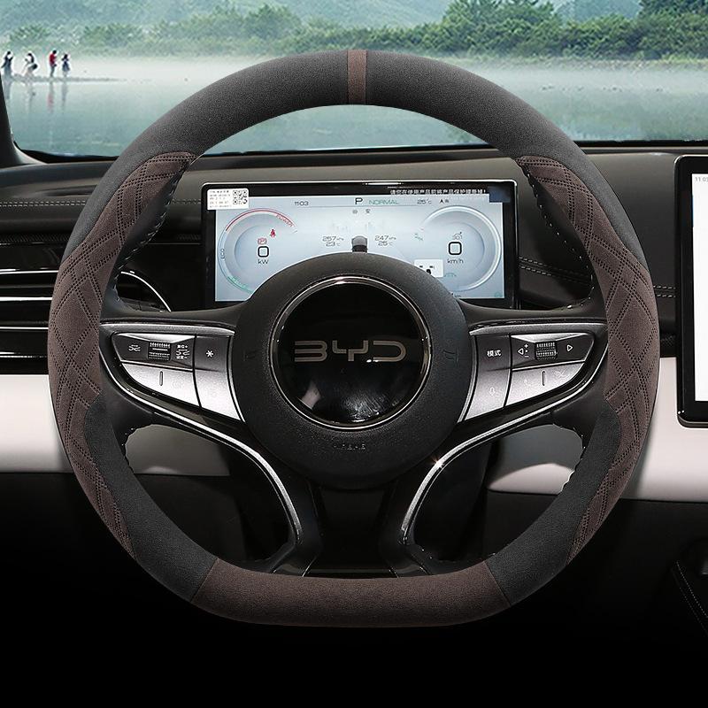 Breathable Car Steering Wheel Cover For BYD Seagull Dolphin Yuan PLUS Qin PLUS DM-i Qin L Song Pro DM-i Song PLUS Seal 07 Han EV