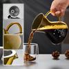POKALOTEA Coffee Drip Coffee No Paper Coffee Filter Reusable Stainless Steel Microwave Graduations Included Server, Amber, Server, 500ml, Required,