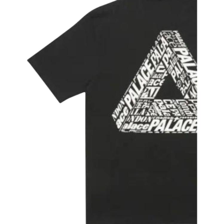 Palace Ultimo Series Tri-Text T-Shirt With 3D Triangle Logo Print Unisex Tops Black PAL-FW22-451