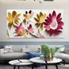 Vintage Gold Red Pink Flowers Posters Wall Art Canvas Painting Prints Pictures Living Room Interior Home Decoration