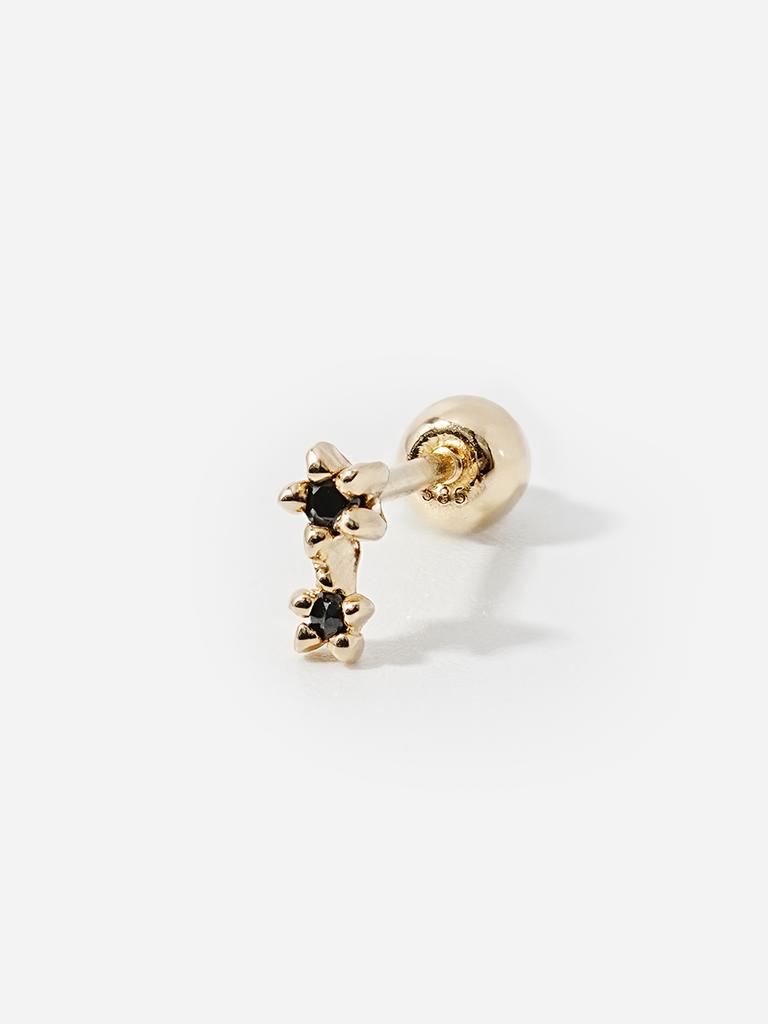 Minimalpiercing 14K Black Little Star Piercing Earrings