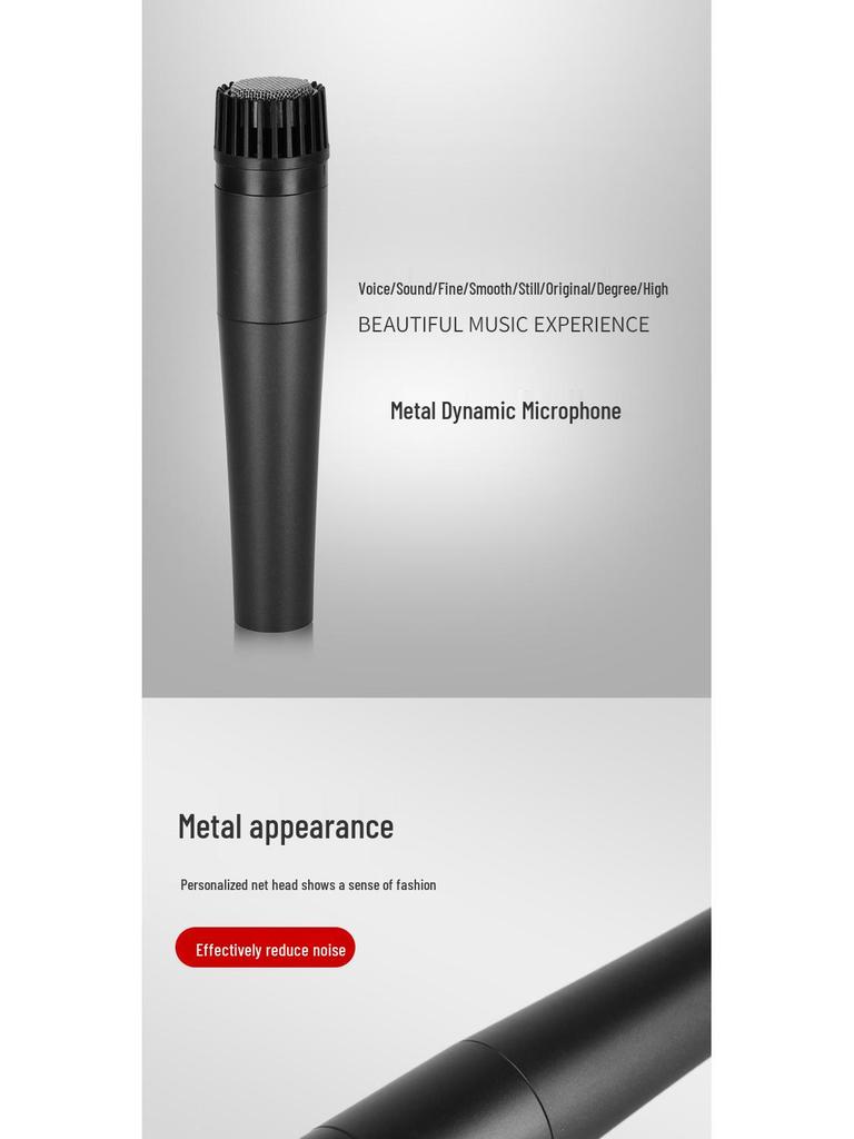 Portable Metal Wired Handheld Microphone for Home Karaoke and Car Recording