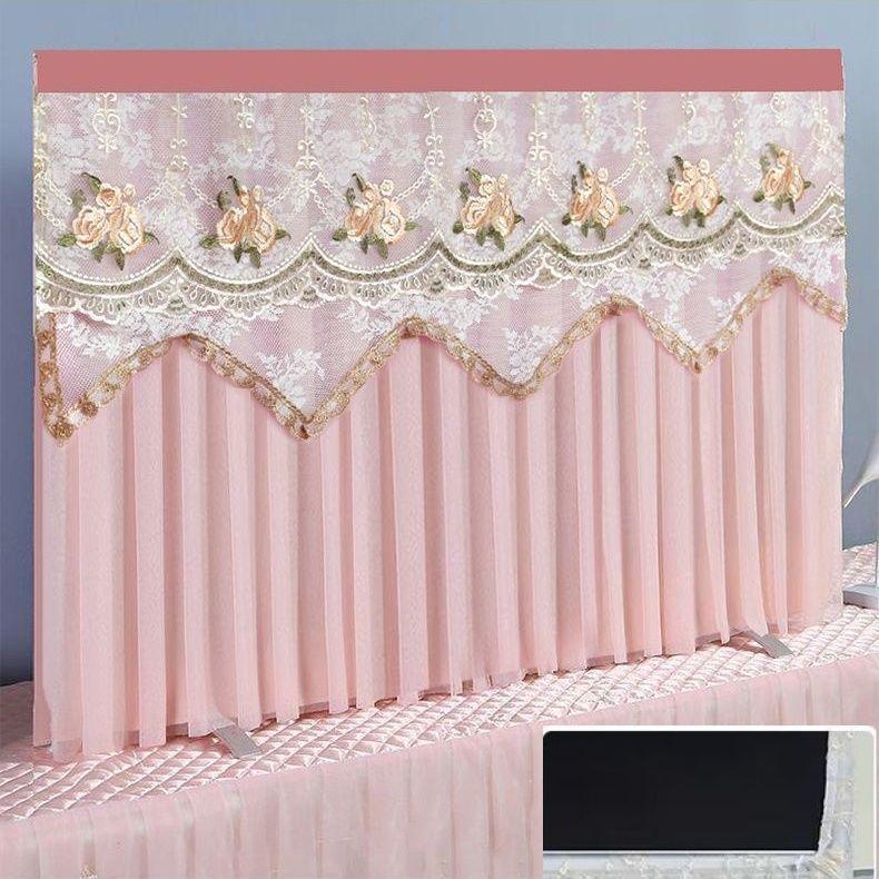 Universal Chinese Style Dustproof TV Cover - Full Wrap, Boot Up Without Removal, 55-75 Inch Compatibility