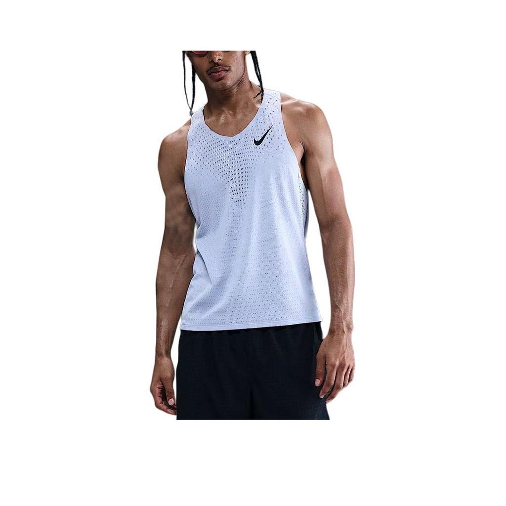 Nike Logo V-Neck Breathable Tank Top Men tops Ghost-White FN4231-057