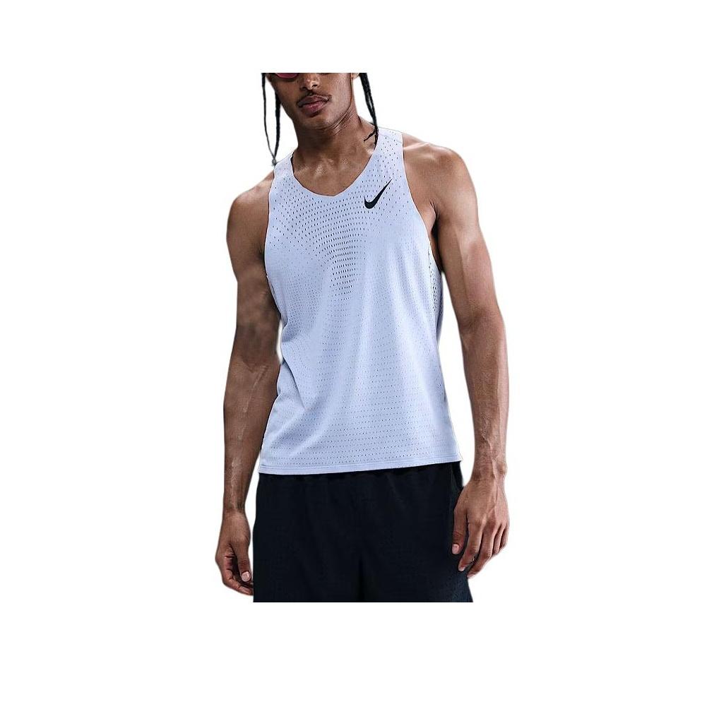 Nike Logo V-Neck Breathable Tank Top Men tops Ghost-White FN4231-057 S