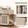 Dog Crate Furniture on Wheels, Dog Cage with 2 Drawers, Sliding Door, for Medium Large Dogs, Oak Tone
