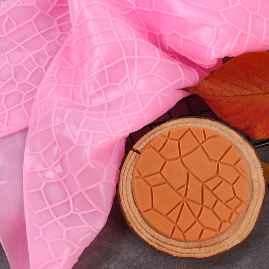 Large Tree Bark Texture Silicone Mould Texture Cake Decorating Silicone Mold for Cupcake Wedding Cake Decoration