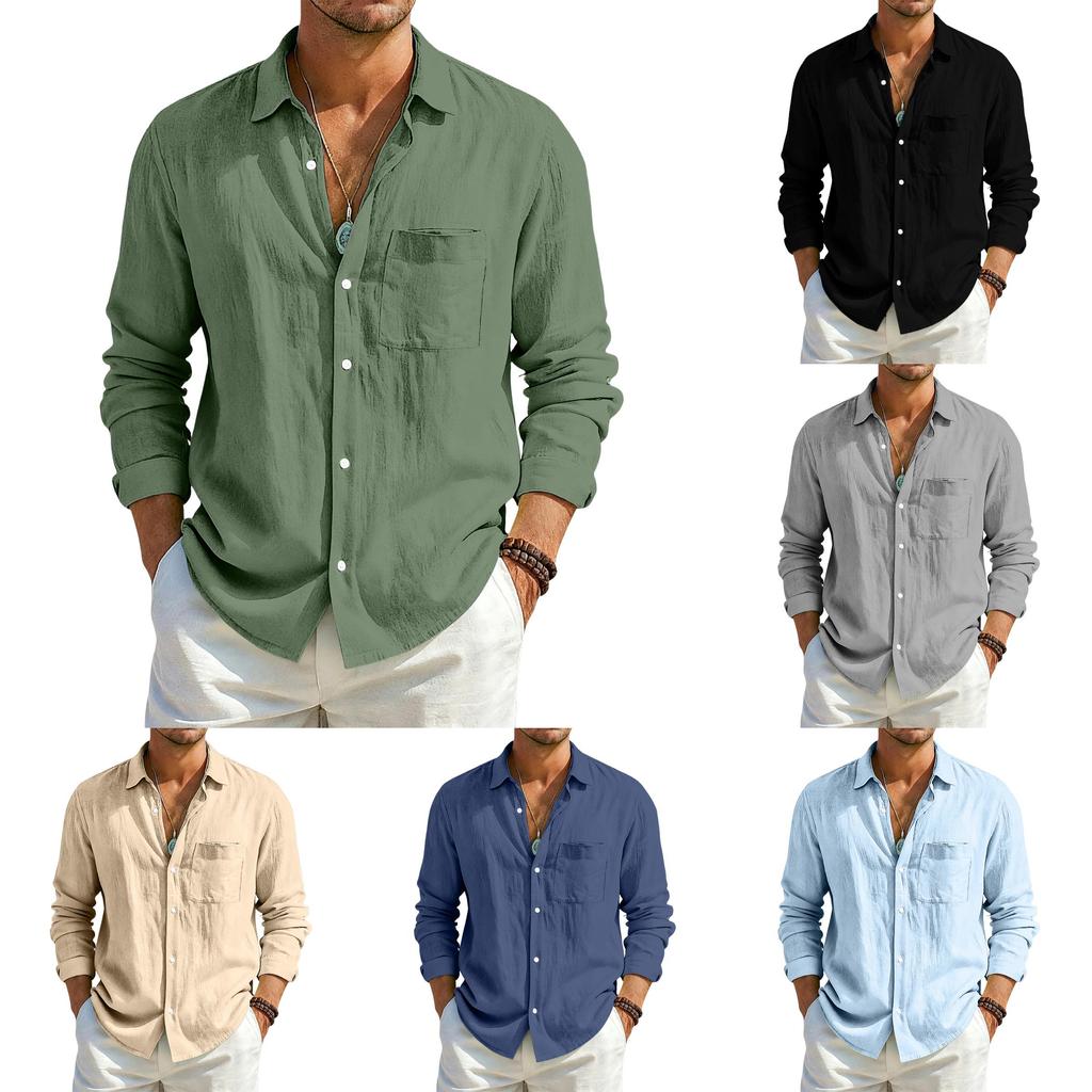 Casual Mens Cotton Linen Cardigan With Multiple Pockets For Summer And Fall Wear