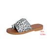 2025 summer new leopard print soft bottom casual one-word with set toes European and American fashion personalized women's slippers