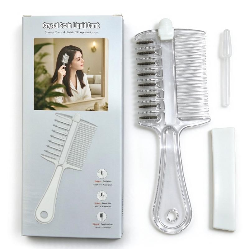 2-In-1 Scalp Applicator Comb With 7 Rolling Massage Tips Multi-Function Scalp Liquid Applicator Anti-Frizz Hair Care Comb Gift