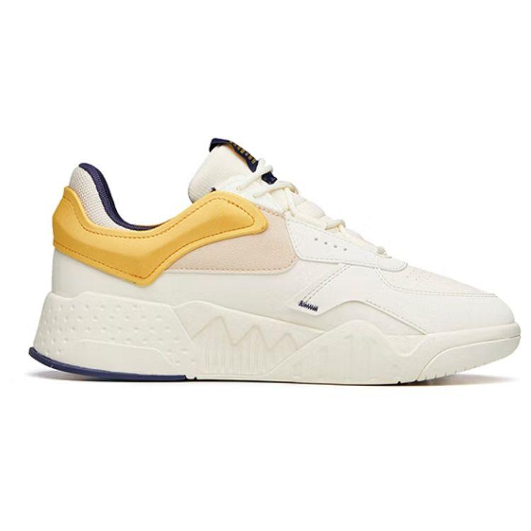 Anta Casual Durable Low-Top Skate Shoes Men sneakers White Yellow 912138051-3