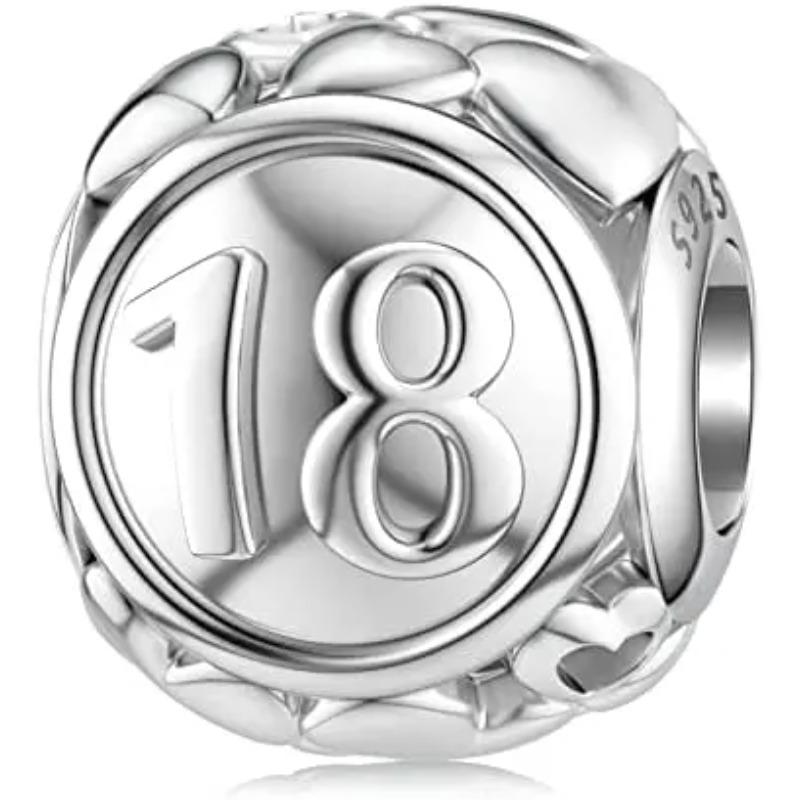 

New Metal Hollowed Out Three-Dimensional Sparkling Arabic Numeral Charm Beads Fit Ideal for Bracelets Necklaces Make your own Fine Accessory Elegant