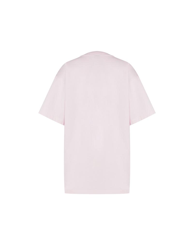 MOSCHINO Goose Logo Cotton Short Sleeve T-Shirt Baby Pink