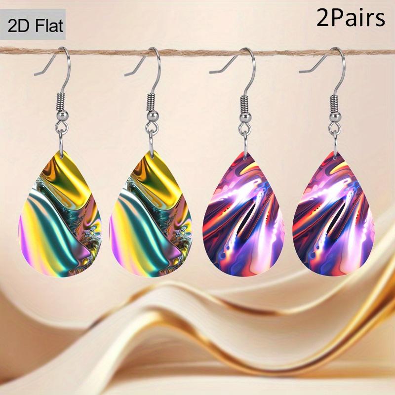 

Серьги из цветной ПУ-кожи с эффектом ряби воды в богемном стиле, модные серьги, праздничные подарки для друзей, модные аксессуары для вечеринок, элегантные серьги 2 Pairs