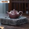 250ml Authentic Yixing Purple Clay Teapots Handmade Melon Rhombus Strip Pot Raw Ore Mud Kettle Chinese Zisha Tea Set Cha Crafts