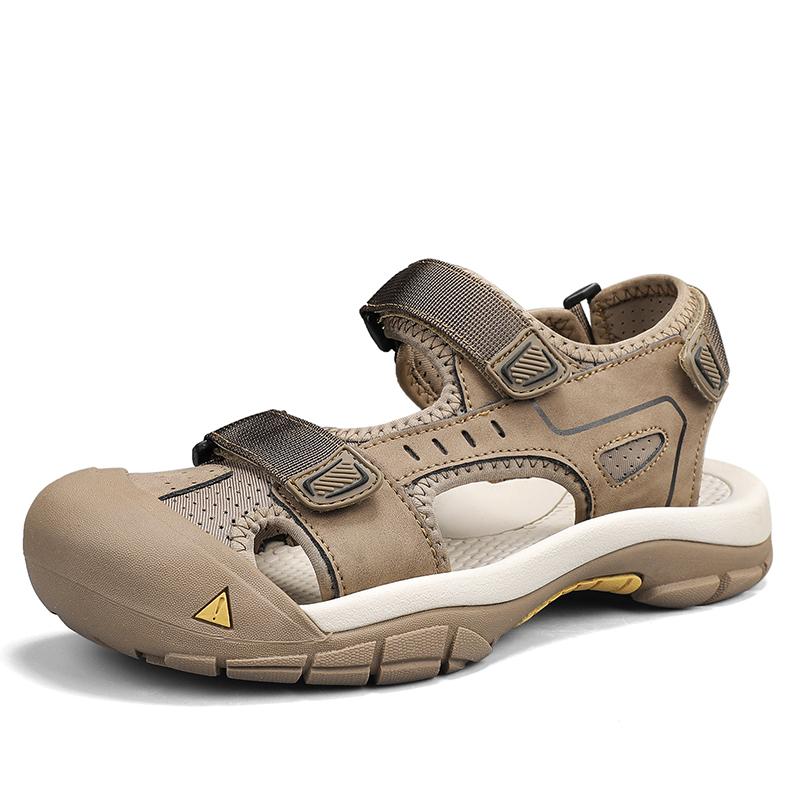 

Модные мужские удобные сандалии для улицы, дышащая мужская пляжная обувь, быстросохнущая обувь для плавания в воде, защита пальцев от столкновений, летняя мужская повседневная обувь 46 хаки
