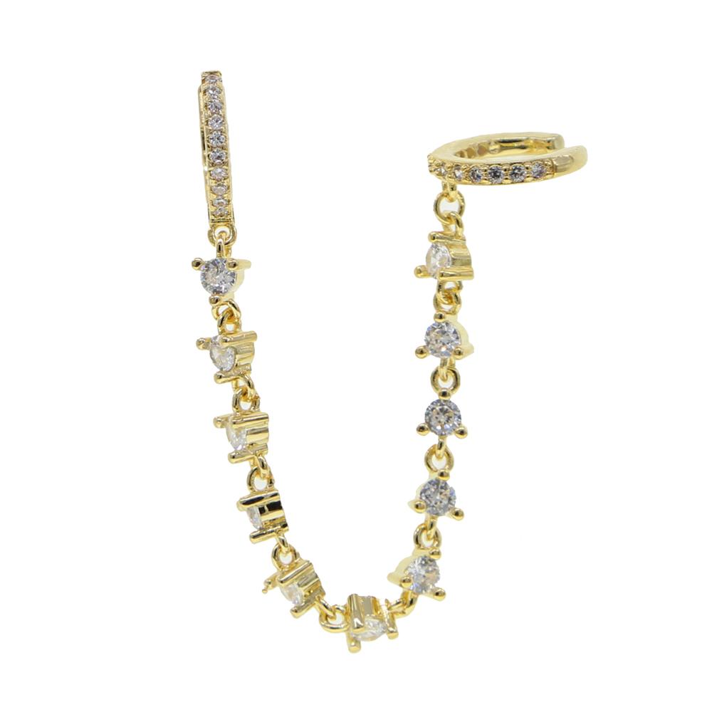 Promotion Elegance Fashion Trendy Women Jewelry Cz Link Chain Long Tassel Women Earring
