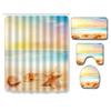 Beach Shower Curtain Floor Mat Combination Four-Piece Set Bathroom Toilet Carpet Shower Room Mat Foot Mat