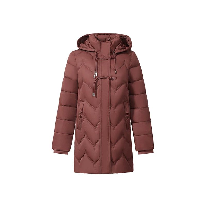 Fashion Slim-fit Hooded Down Cotton-padded Women's Autumn Winter Thickened Warm Temperament Medium and Long Cotton-padded Jacket