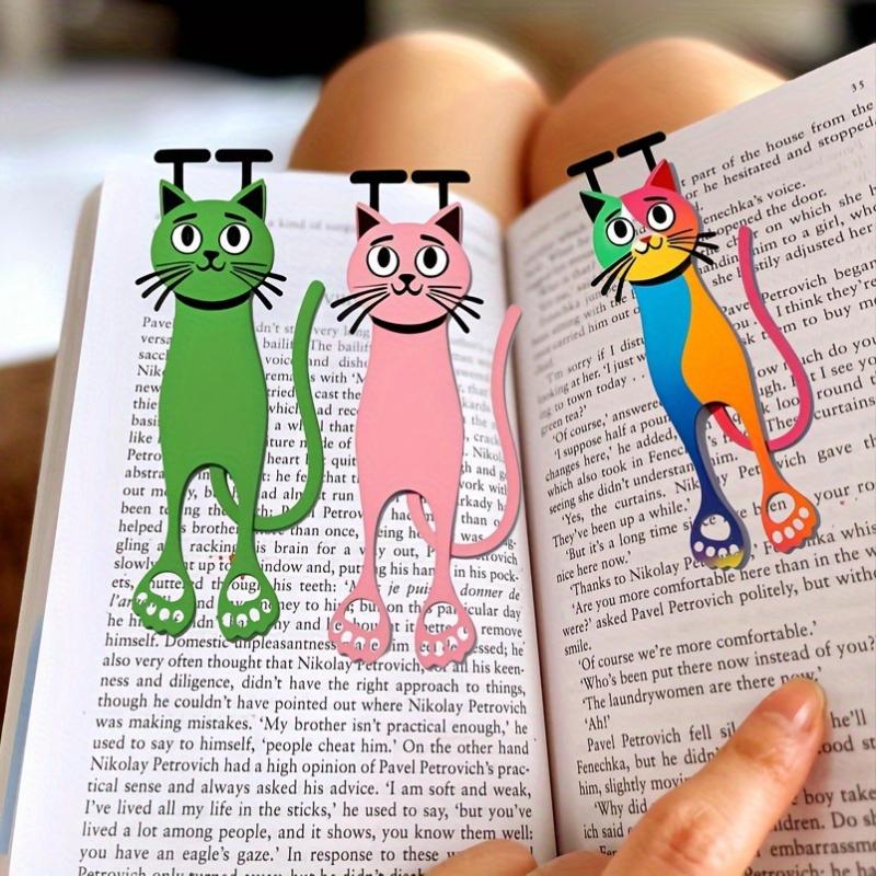 3PCS Gradient Color Cat Bookmark Set Cute Kitty Page Markers for Books,Cartoon Animal Bookmark,Suitable for Schools and Offices