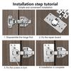Rustproof Stainless Steel Door Hinge Repair Kit Suitable for Cabinet Doors Includes Screws and Tools Quick Installation